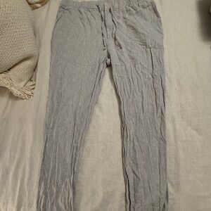 H&M Light Gray Linen Pants for Men